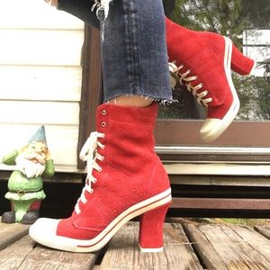 2 for $20 Funky suede sneaker boots.